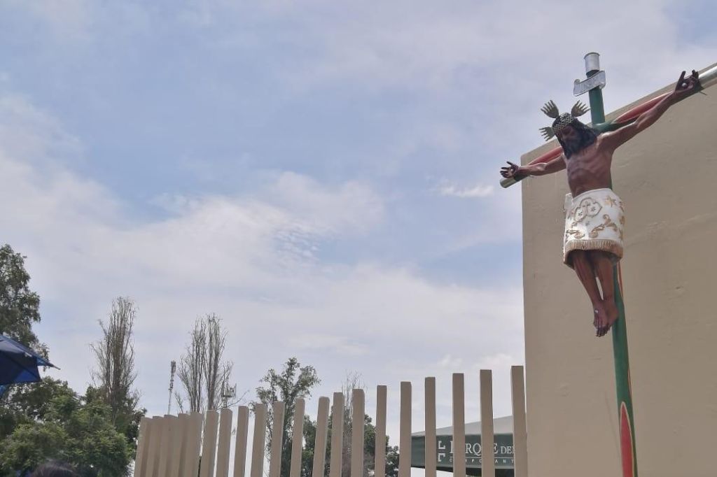 Imagen del Señor de Luren en el camposanto Parque del Recuerdo de Ica. 