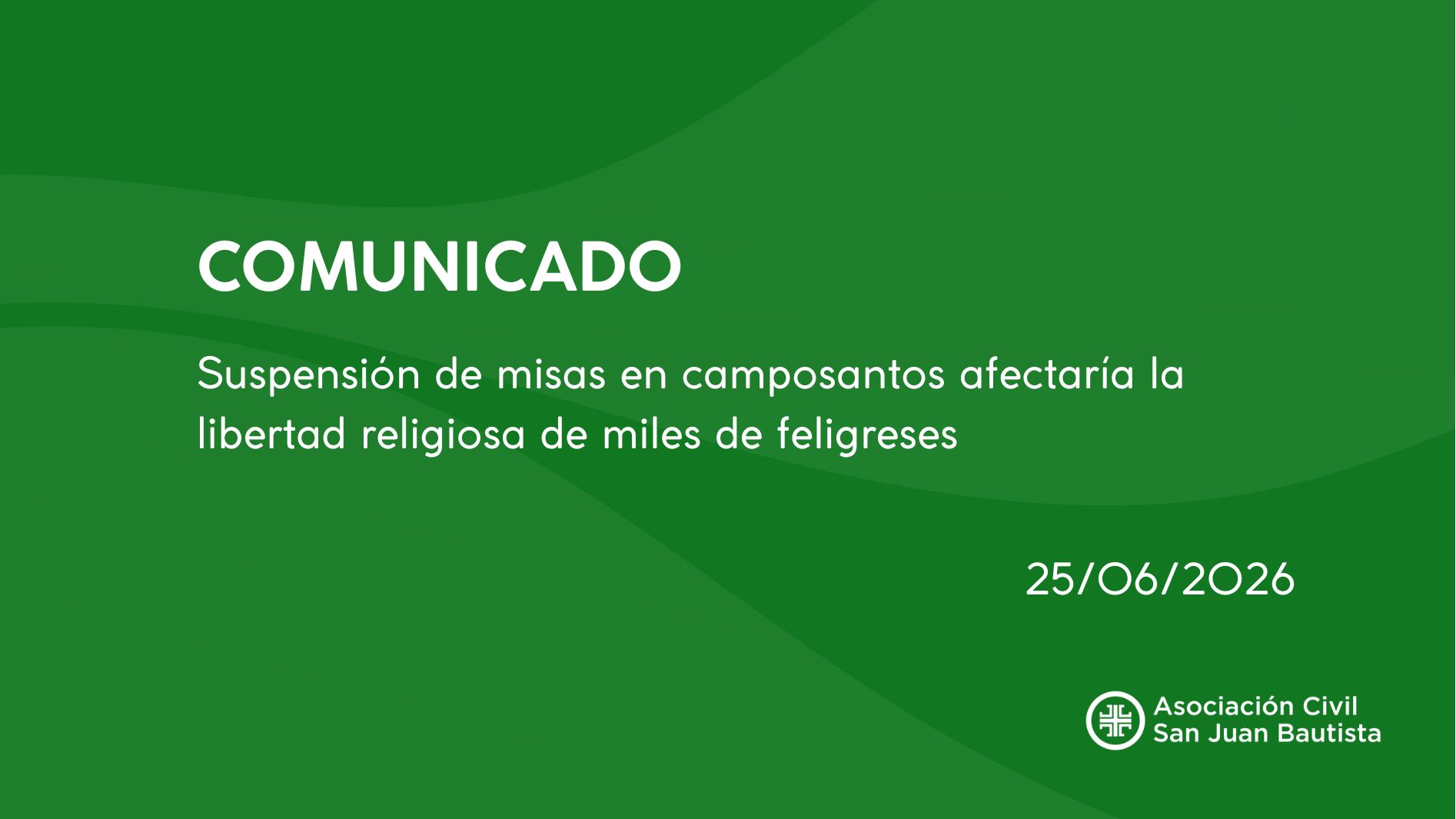 Suspensión de misas en camposantos afectaría la libertad religiosa de miles de feligreses